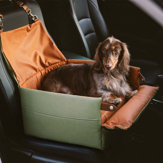 Premium Fake Leather Pet Car Booster Seat Cushion - Peties