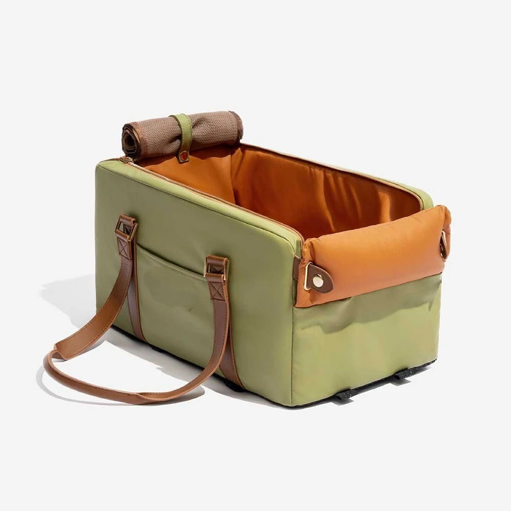 Premium Fake Leather Pet Car Booster Seat Carrier - Peties