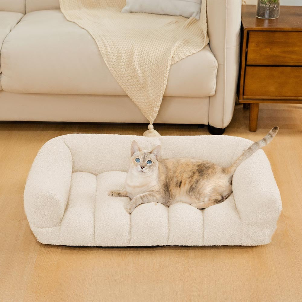 Plush Comfortable Cat Bed with Orthopedic Support - Peties