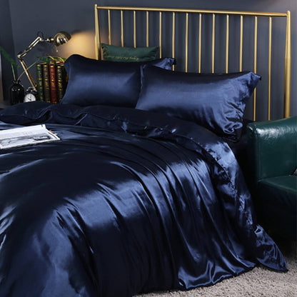 Soft Breathable Reversible Satin Bed Sheet Set