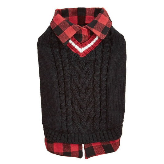 Warm Cozy Plaid Dog Sweater Vest - Peties