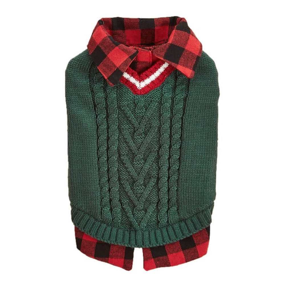 Warm Cozy Plaid Dog Sweater Vest