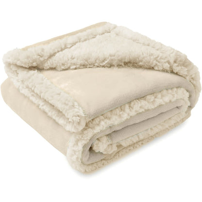 Warm Cozy Fleece Lined Dog Throw Blanket