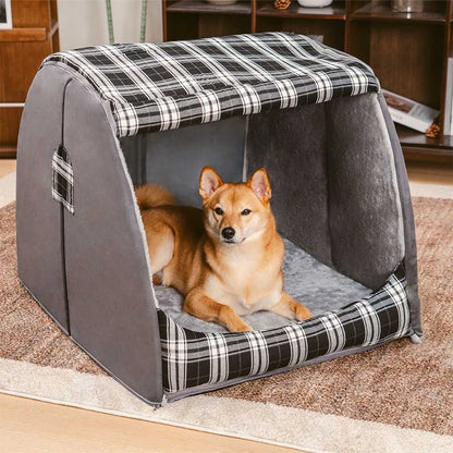 Traditional Checkered Pet Dog Bed