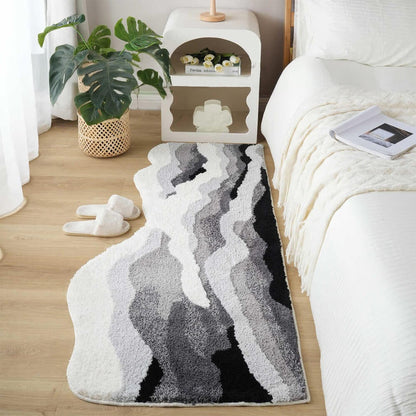 Plush Wave Design Shaggy Area Rug