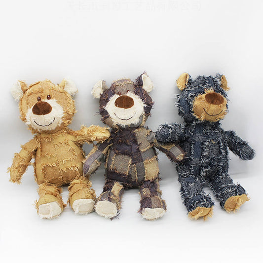 Tough Blue Teddy Dog Toy - Peties