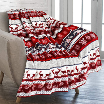 Winter Snowflake Red Throw Blanket - Peties