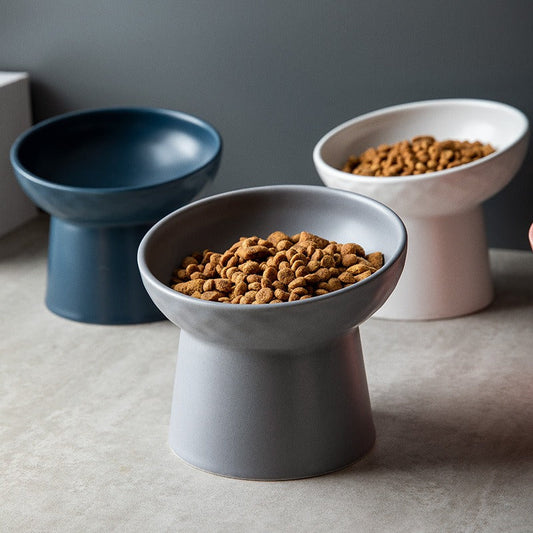 Modern Slanted Stoneware Pet Food Bowl - Peties