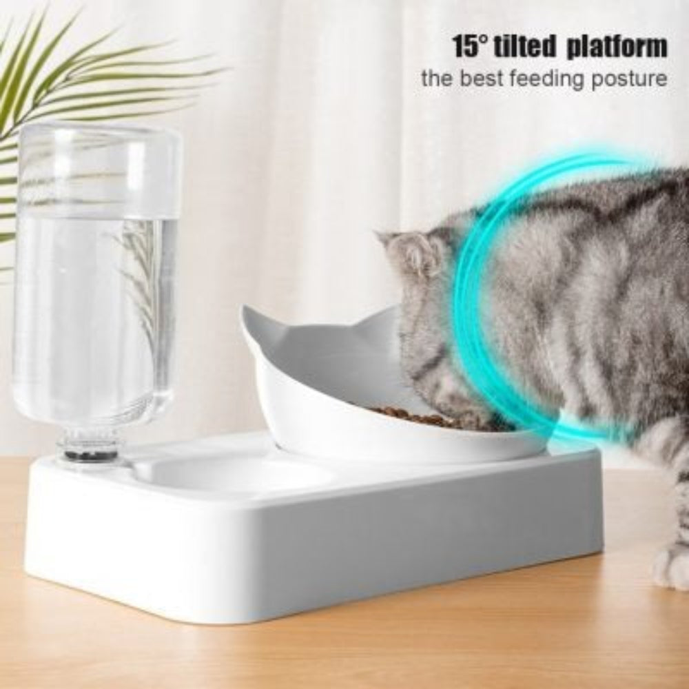 Easy Clean Pet Feeder Bowl with Auto Water Dispenser - Peties