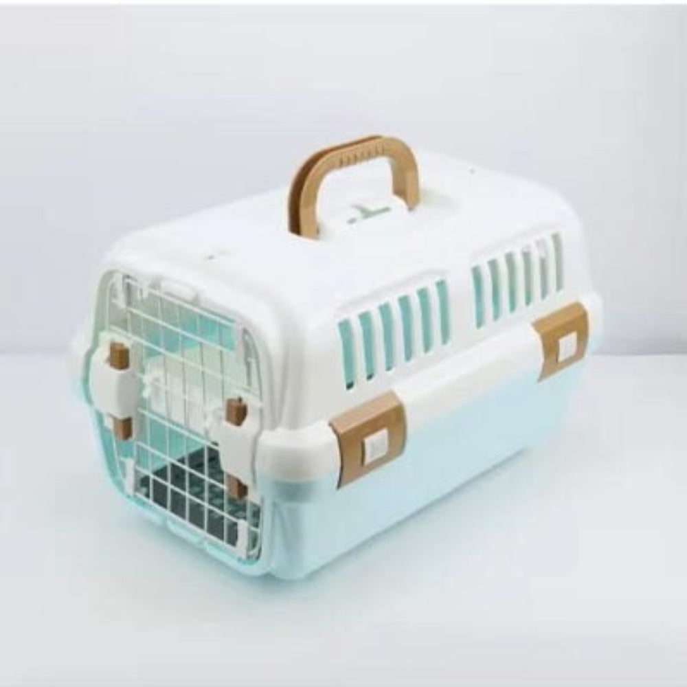 Secure Ventilated Pet Carrier with Food Bowl & Cushion - Peties