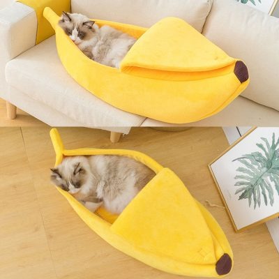 Soft Cat Banana Bed - Peties