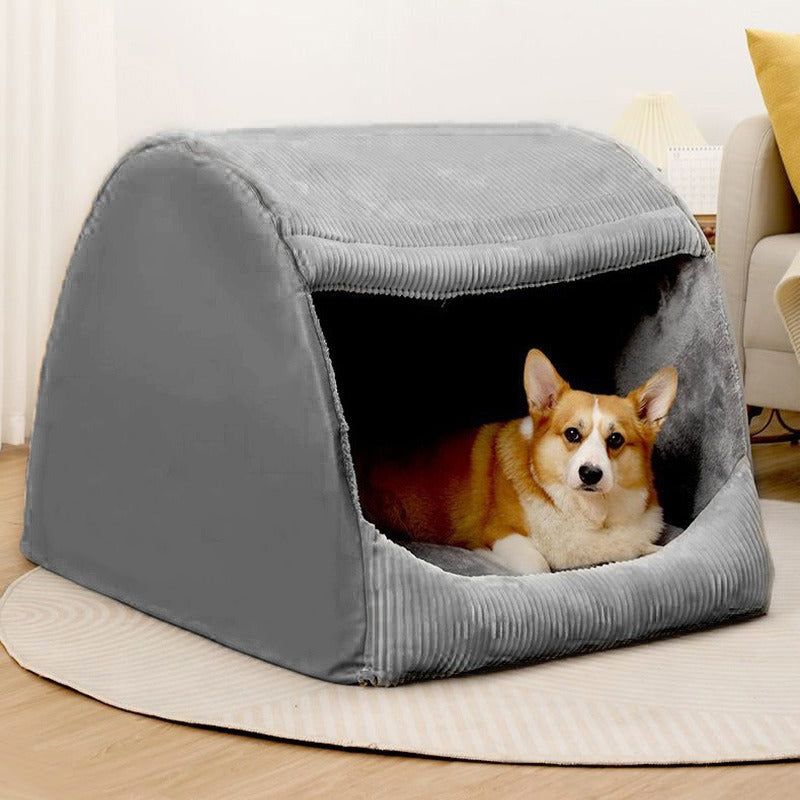 Cozy Plush Removable Covered Big Pet Tent Bed - Peties