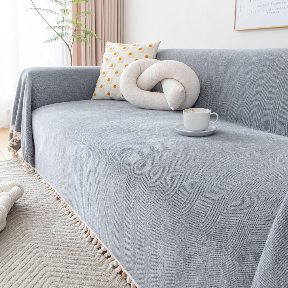 Durable Pet Proof Herringbone Sofa Slipcover