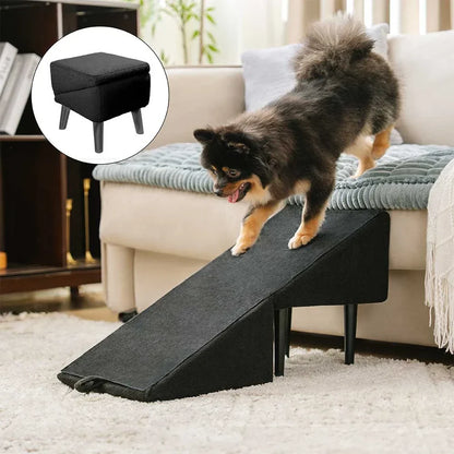 Folding Pet Wood Step Ramp Stool - Peties
